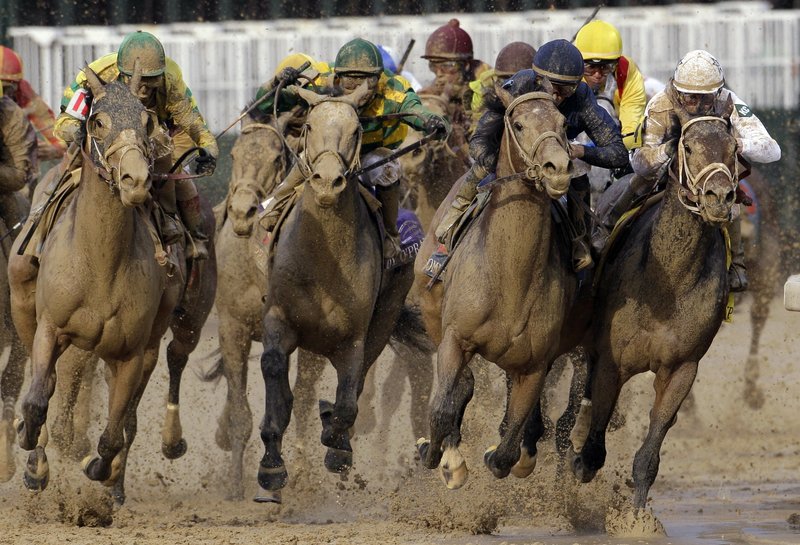 So which of these horses is Calvin Borel riding? The one on the rail, of course. That’s where he kept Super Saver in the Kentucky Derby, for his third Derby victory in the last four years. Super Saver will be in the Preakness next Saturday.