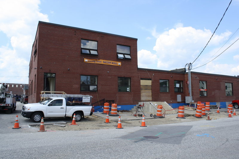 Bayside Bowl is under construction at the former home of Skillful Vending in Portland's Bayside neighborhood. Exposed brick and a sophisticated menu will give it a grown-up feel.