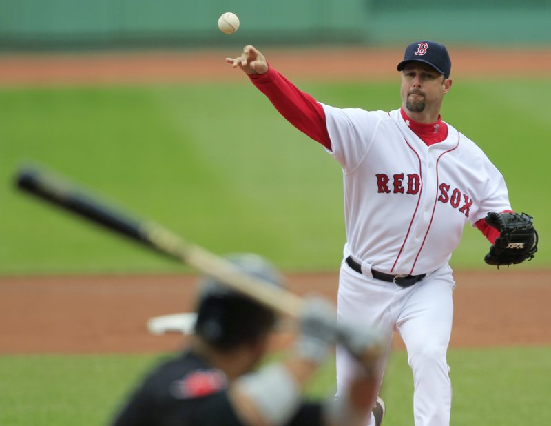 Tim Wakefield (0-2), in the starting rotation because Josh Beckett was pushed back because of back spasms, gave up three runs and five hits in seven innings on Wednesday.