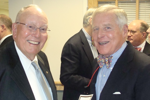 Bill Kany, left, and Joey Donnelly attend the 2010 "April in Paris" wine dinner. The event raised more than $5,000 for scholarships.