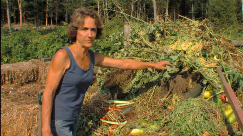 Maine author Barbara Damrosch works in her garden in the feature-length film "Dirt! The Movie." The film will be screened during the annual Food + Farm event at Space Gallery in Portland.