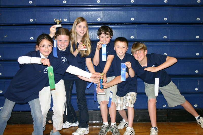 Sea Road School's grade 5 math team members pose with their team award and ribbons of individual achievement for their participation in the Southern Maine Elementary Math League Meet. Pictured, from left, are Sheila Baber, Caroline Rizzo, Madison Lux, Casey Schatzabel, Brenden Whitten and Kristopher Leslie.