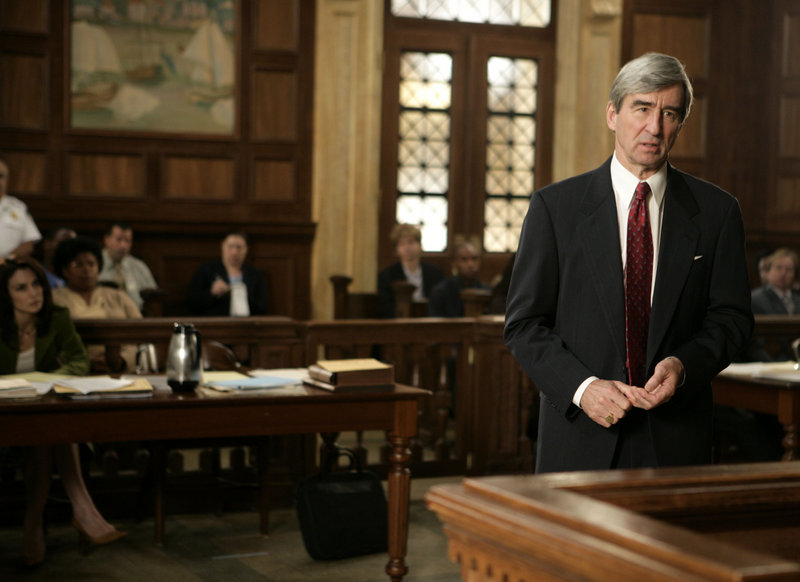 Actor Sam Waterston, who joined the cast in 1994, appears as district attorney Jack McCoy in a scene from an episode of "Law & Order."