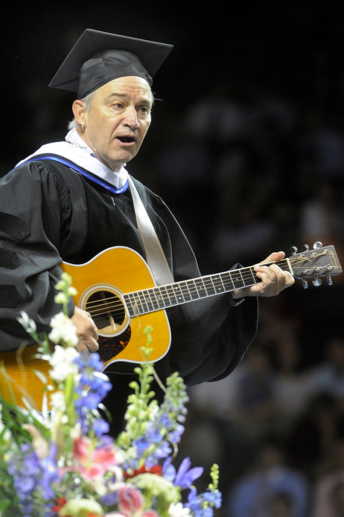 Author Phillip Hoose, USM’s commencement speaker, used his song and children’s book, “Hey, Little Ant,” as an example of how success often requires adaptability and perseverance.