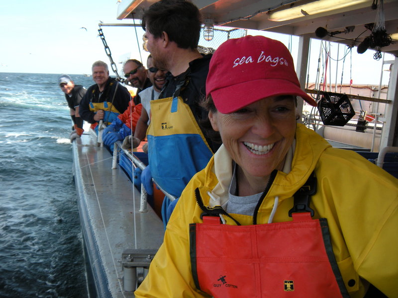 Linda Greenlaw and crew aboard the Bjorn II in 2009.