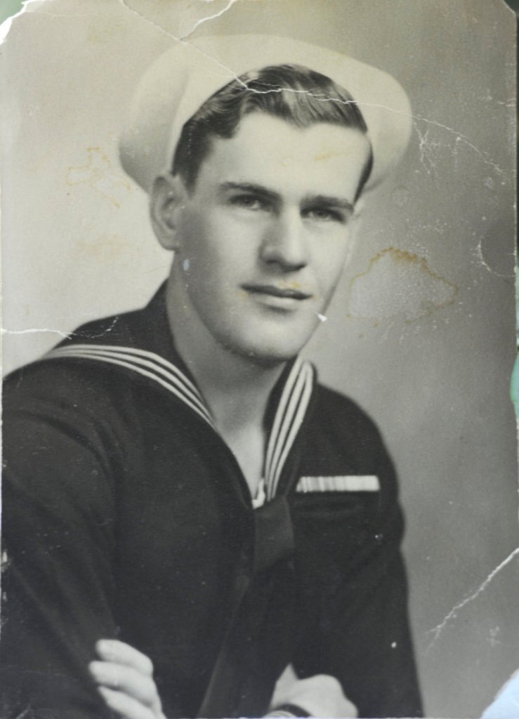 Walter Wheeler is shown as a seaman 1st class in the Navy in 1945.