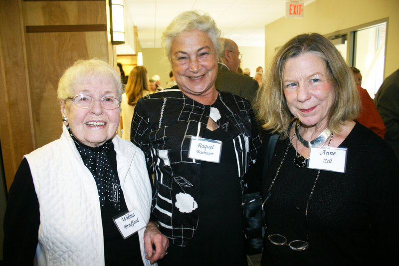 Wilma Bradford, Raquel Boehmer and Anne Zill, director of the University of New England Art Gallery.
