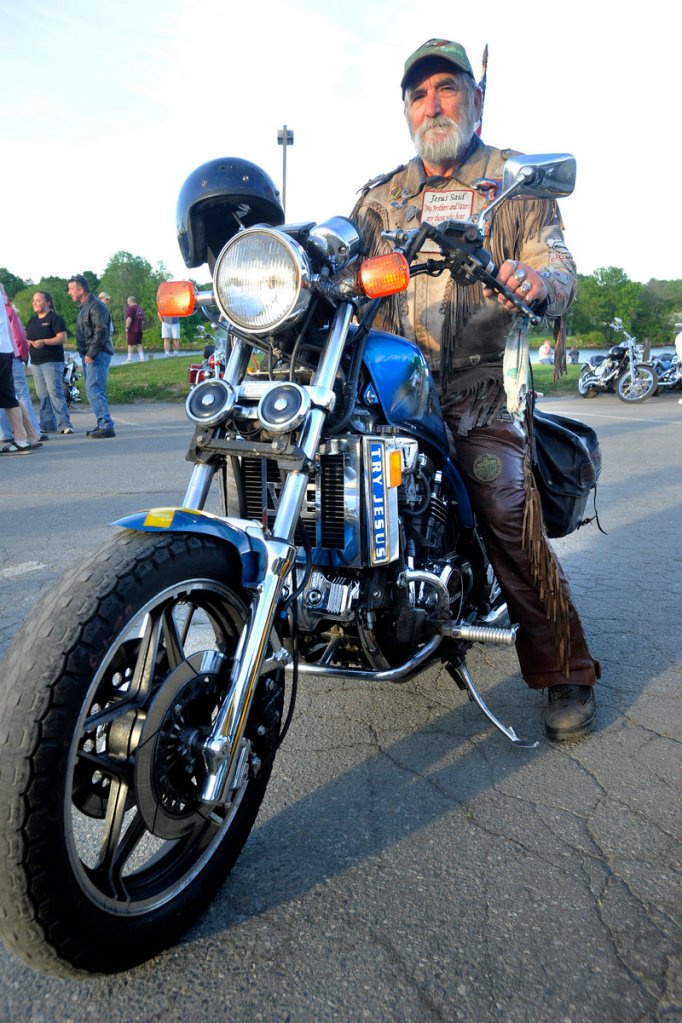 Charlie Meserve of Bowdoinham was one of the participants in the motorcycle parade.