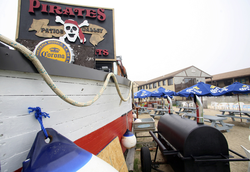 The Pirates Patio is near the ocean in Old Orchard Beach and features a fire pit and a small stage for local live music.