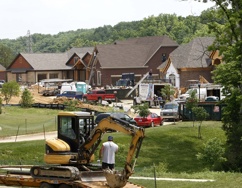 New homes rise earlier this month in a subdivision in Louisville, Ky. Sales of new homes made up about 7 percent of the housing market in 2009, down from about 15 percent before the nationwide real estate bust.
