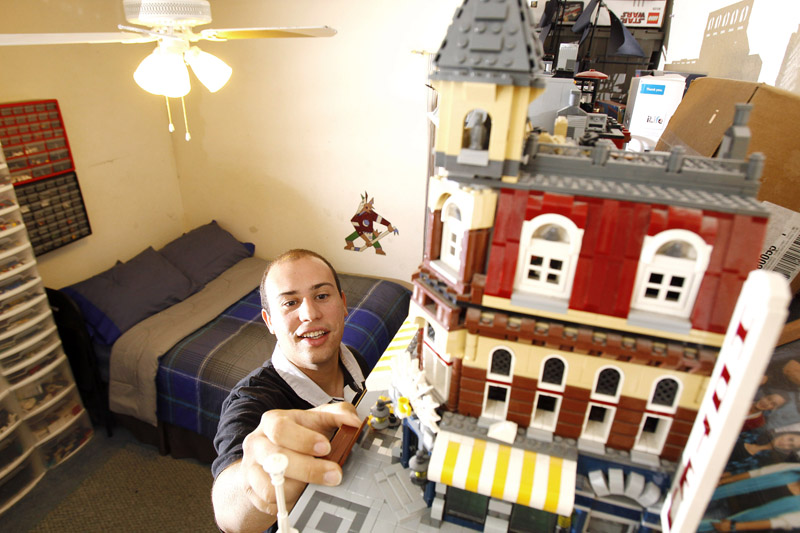 Christopher Piccirillo, 26, is a Lego devotee who organizes adult Lego groups, makes models for the Lego store, and has made Lego a business by teaching after school Lego clubs.