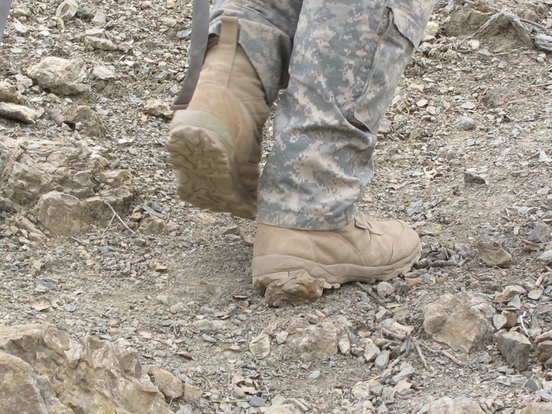 Boots on the ground en route to Bravo Company's Observation Post 13 high atop a mountain in eastern Afghanistan.