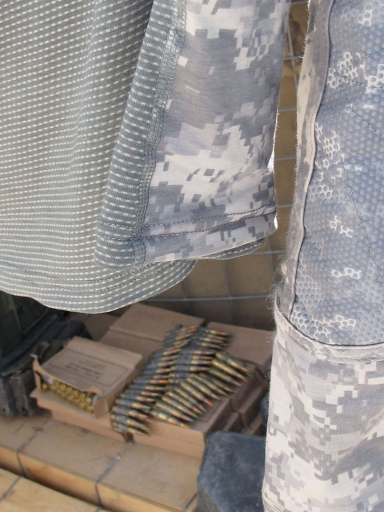 Bullets and laundry share the same cramped space at Bravo Company's remote observation post overlooking the Afghanistan-Pakistan border.