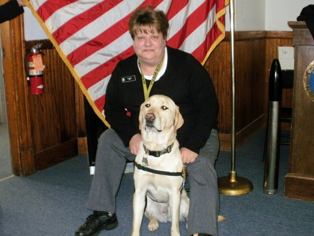 Robin Turek is pictured with Colonel while she was volunteering with the U.S. Naval Sea Cadets.