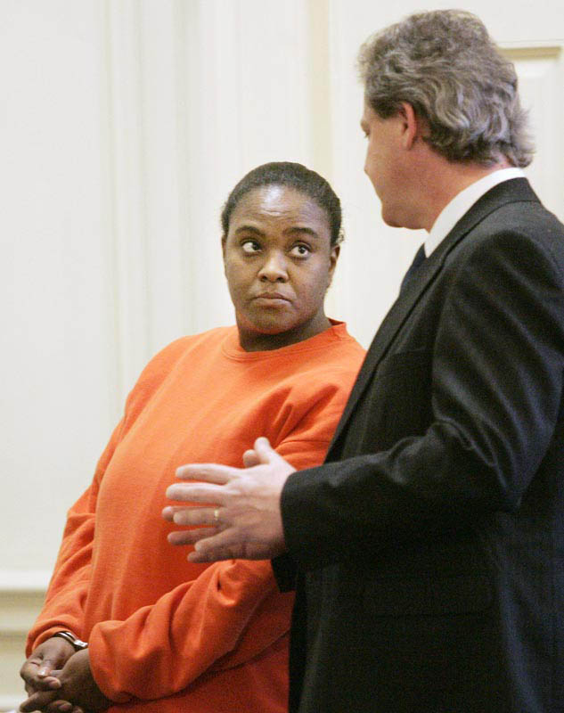 In this March 2009 photo, Darlene George of Old Orchard Beach appears in York County Superior Court after being charged in connection with the murder of her husband Winston George. Murder Domestic Violence