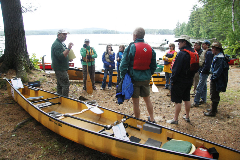 Shawn Burke educates participants about the strategies of canoe orienteering during last weekend’s Maine Canoe Symposium at Winona Camps in Bridgton. The 25-year-old event brings together paddle guides from around New England, Quebec and New Brunswick.