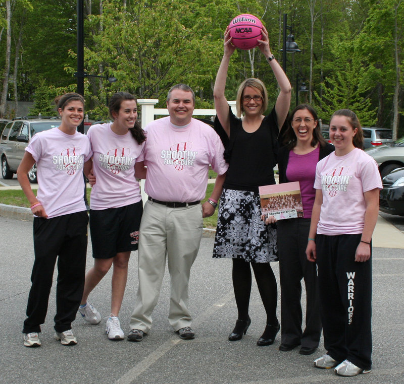 Participating in Shootin' for a Cure in Wells were, from left, Lily Colley, Taylor Boyle, Don Abbott, Dr. Kira Wendorf, Dr. Amanda Demetri Lewis and Meaghan Lewia.