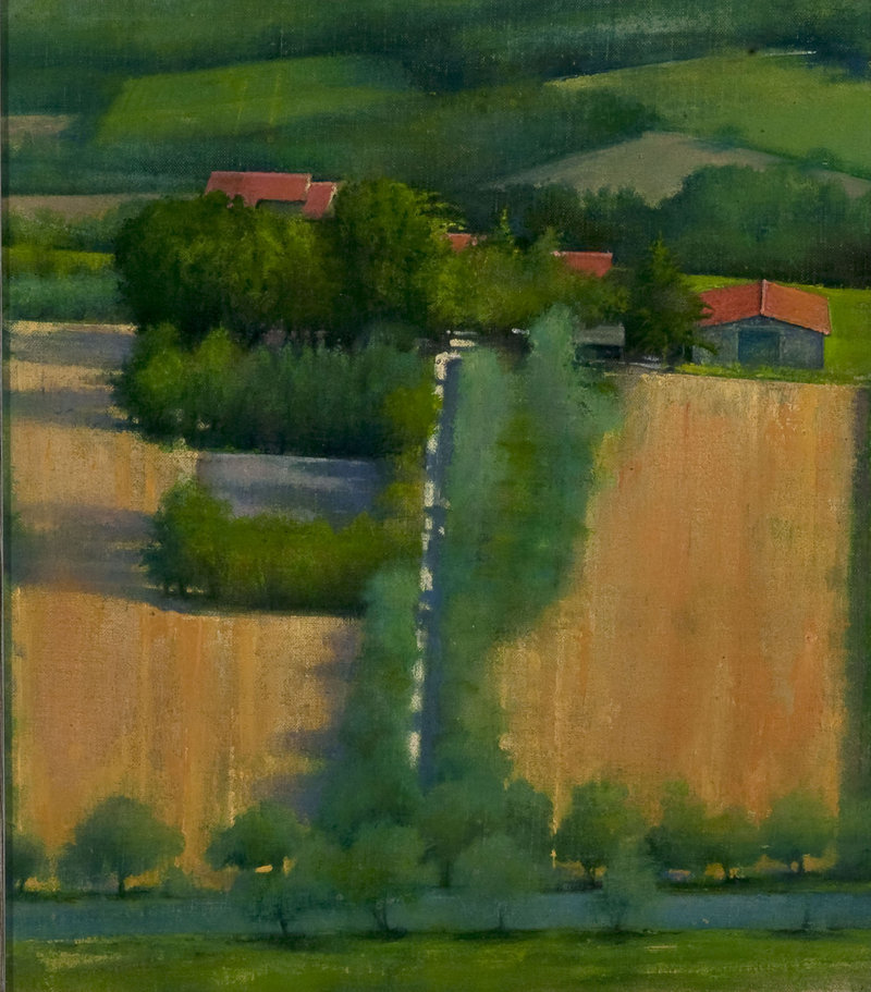 “Farm House, Umbria,” 2008, oil on muslin, 9 by 8 inches