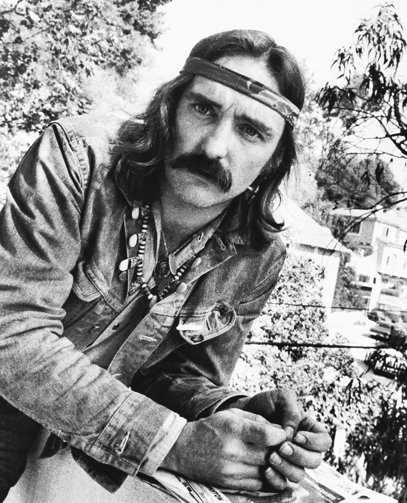 Actor-director Dennis Hopper poses in a 1971 photo in Hollywood, Calif. He was remembered in a memorial Mass Wednesday in Taos, N.M.