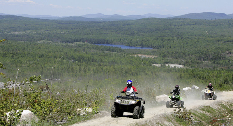 Riders enjoy one of the trails at Jericho Mountain State Park near Berlin, N.H. The four-year-old park, the state’s newest and the only one being developed for ATVs and snowmobiles, has about 50 miles of trails now, with more to be created this summer and fall.