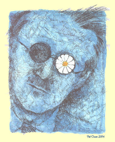 Pat Owen’s depiction of James Joyce is the poster for the Bloomsday celebration.