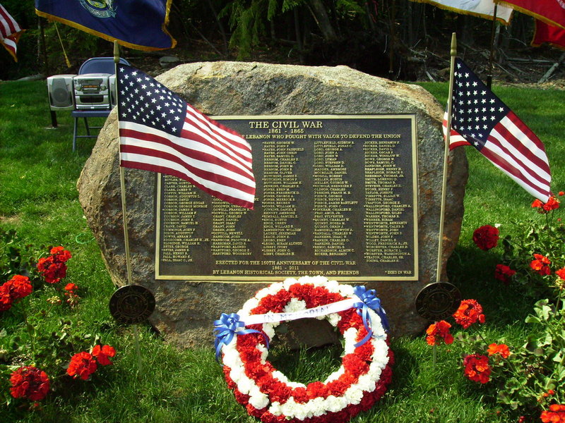 A memorial to people from Lebanon who served during the Civil War was dedicated during Memorial Day ceremonies.
