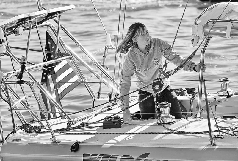 Abby Sunderland, 16, seen in a photo from Jan. 23, is aboard her sailboat Wild Eyes in Marina Del Rey, Calif., as she departs on a world-record attempt to sail solo around the world. She is now, however, in apparent distress in the southern Indian Ocean.