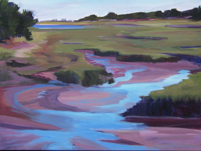 “Low Tide, Late Summer” by Diane Noble, from her exhibition “Hills Beach Marsh & Beyond” at the University of New England.
