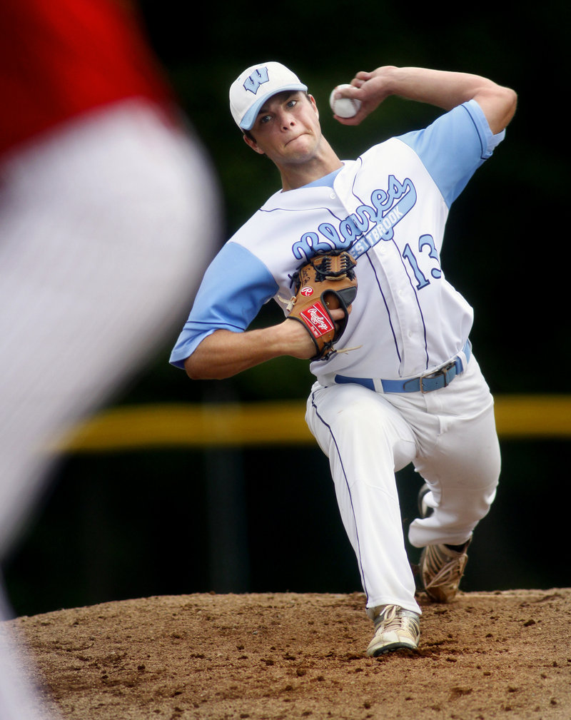 Scott Heath of Westbrook, who was named the Telegram League most valuable player, struck out eight in a three-hitter Friday to lead the Blue Blazes to a 4-0 win over South Portland in a Western Class A quarterfinal.