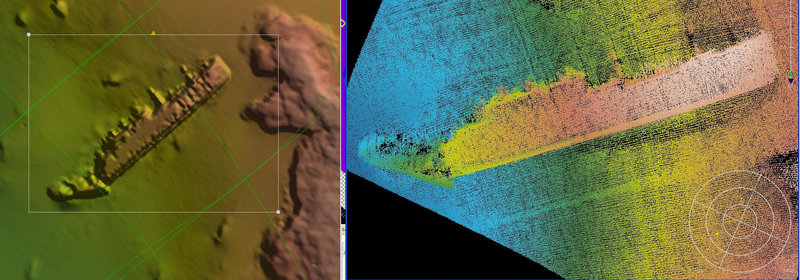 Images show two views of what is believed to be the Italian ship Rosandra. Underwater archaeologists believe they have found the wreck of the Italian merchant ship torpedoed by the British during World War II off Albania’s southern coast.