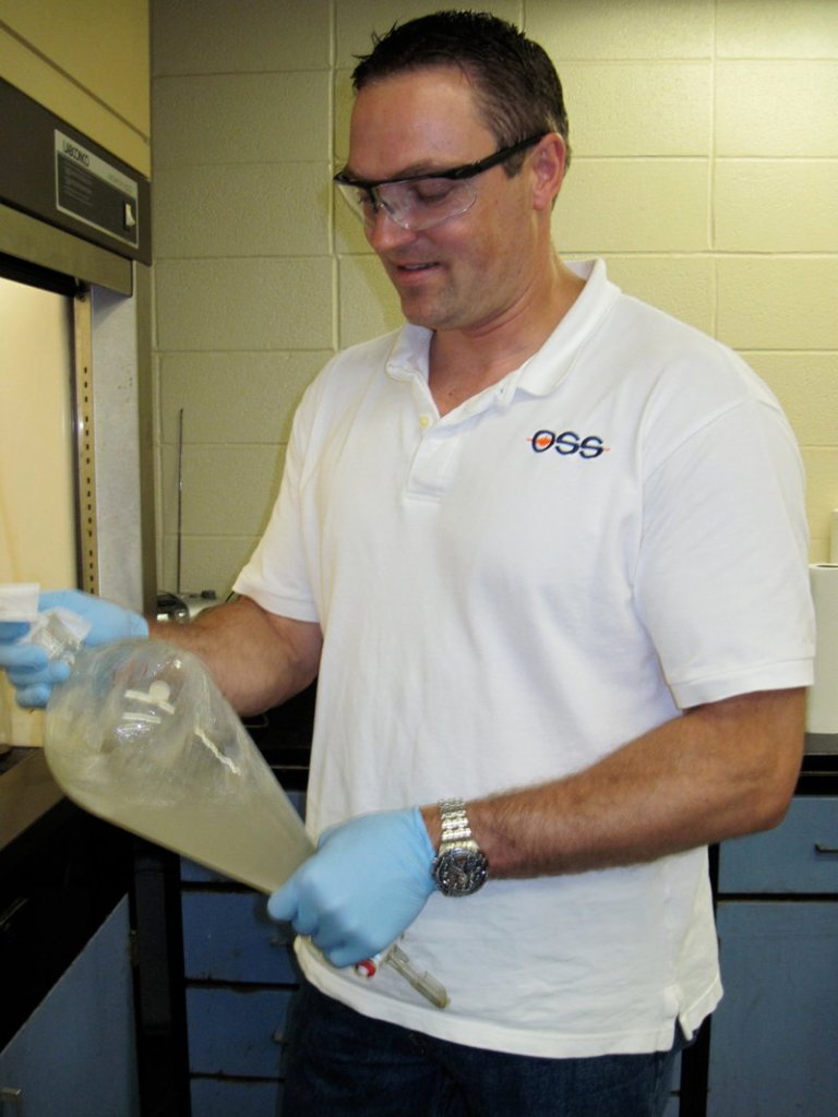Dean Smith, vice president of Orono Spectral Solutions Inc., a University of Maine spinoff company, is in Lafayette, La., testing Gulf of Mexico water for oil leaking from the BP site.
