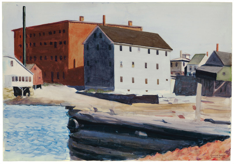 "Rockland Harbor" by Edward Hopper, 1926, watercolor on paper, from "American Moderns," opening this week at the Portland Museum of Art.
