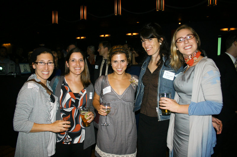 Jo Sorrell of Coastal Studies for Girls, Caeley Cote of CIEE, Jesse Baines of Friends of Casco Bay, Amy Jorgensen of Turtle Love Co., and Emily Strauble of VIA at the Entreverge event.