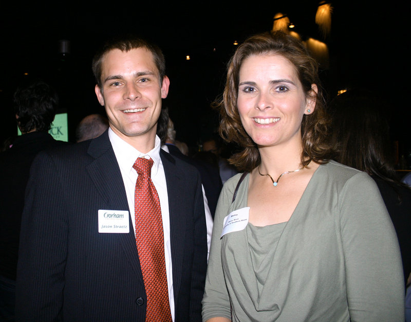 Jason Straetz of Gorham Savings Bank and Betsy Bean of the University of Southern Maine.