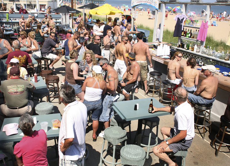 When the weather is right, it's a mob scene on The Brunswick's patio, the largest in Old Orchard Beach.