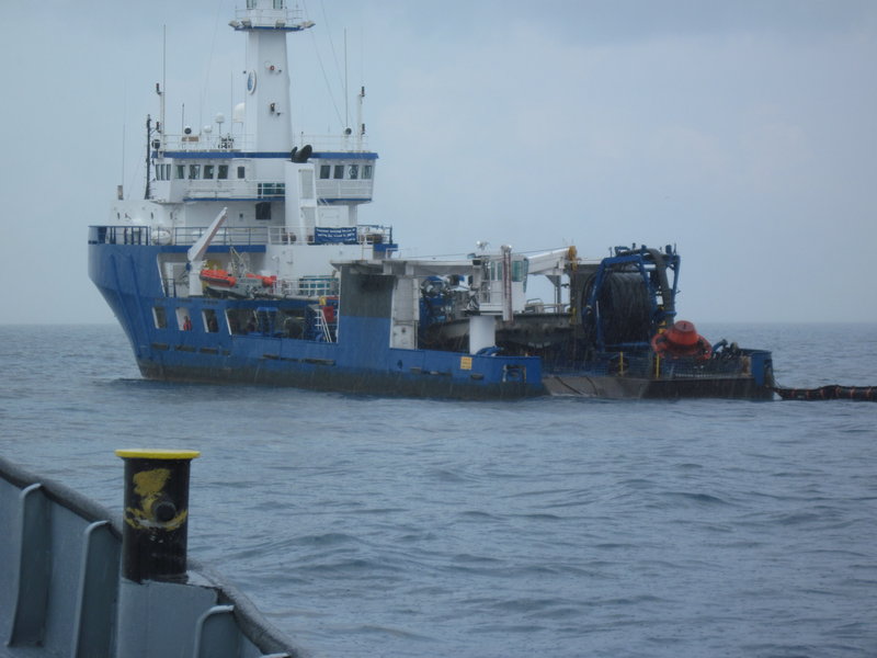 The Maine Responder has been skimming oil about a mile out from the site of the Deepwater Horizon oil spill in the Gulf of Mexico. It left Portland Harbor on May 2.