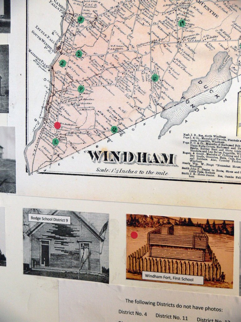 About a dozen maps are in Windham's collection. Many have been arranged by themes, like school districts, cemeteries and early villages.