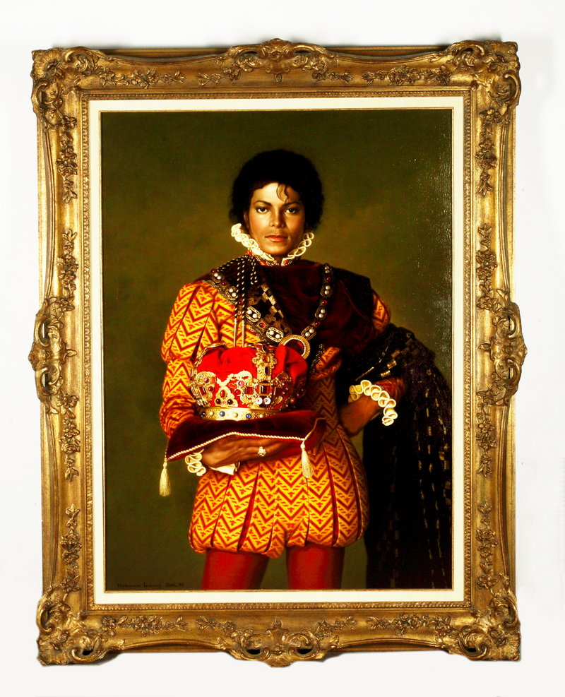A 1995 portrait shows Michael Jackson dressed as a king. His hometown of Gary, Ind., has organized a tribute on Friday, the anniversary of the pop star’s death.