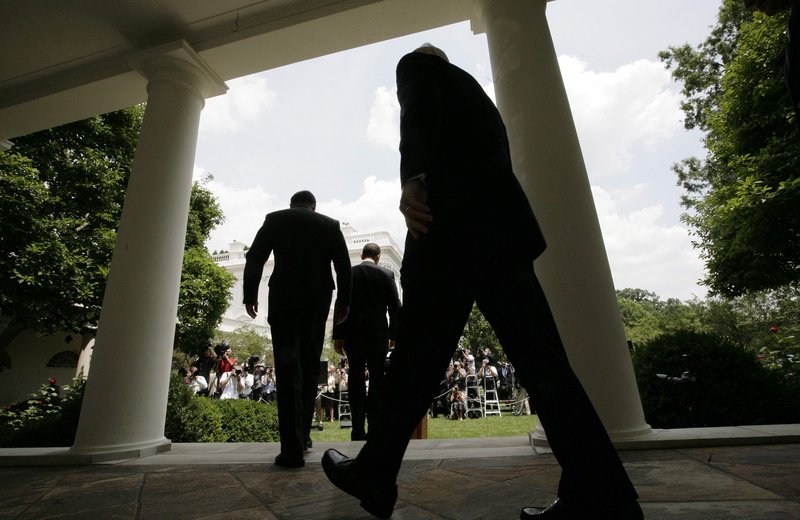 President Obama, followed by Gen. David Petraeus and Defense Secretary Robert Gates, arrives in the Rose Garden to announce that Petraeus would replace Gen. Stanley McChrystal as commander of the Afghanistan war.