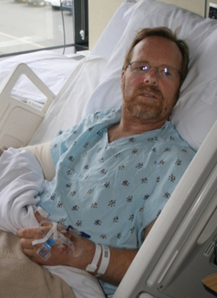 Robert Miller, 54, recovers in a hospital in Anchorage, Alaska, on Wednesday, after being attacked by a grizzly bear on Sunday.