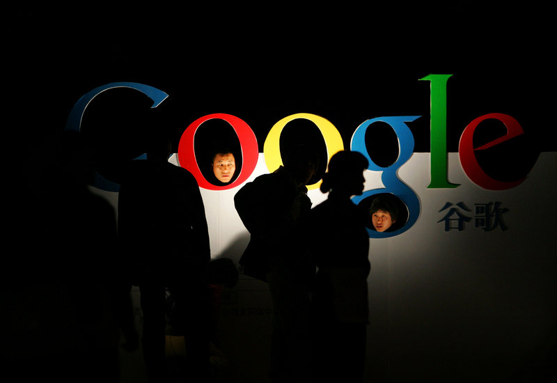 A Google logo in Beijing advertised the company’s debut of its Chinese-language brand name in 2006, but the relationship has since soured, mainly over censorship issues.
