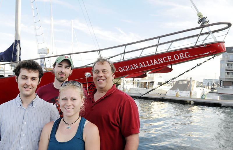 University of Southern Maine students, from left, Ryan Duffy, 25; Greg Lake, 24; and Catherine Wise, 19; and USM professor John Wise, stand in front of the Odyssey on Friday. Funding for their trip to the Gulf of Mexico is coming from the Ocean Alliance and USM. Ã¢ÂÂItÃ¢ÂÂs an amazing experience to do something this major out in the field,Ã¢ÂÂ said Duffy, a senior from Falmouth.