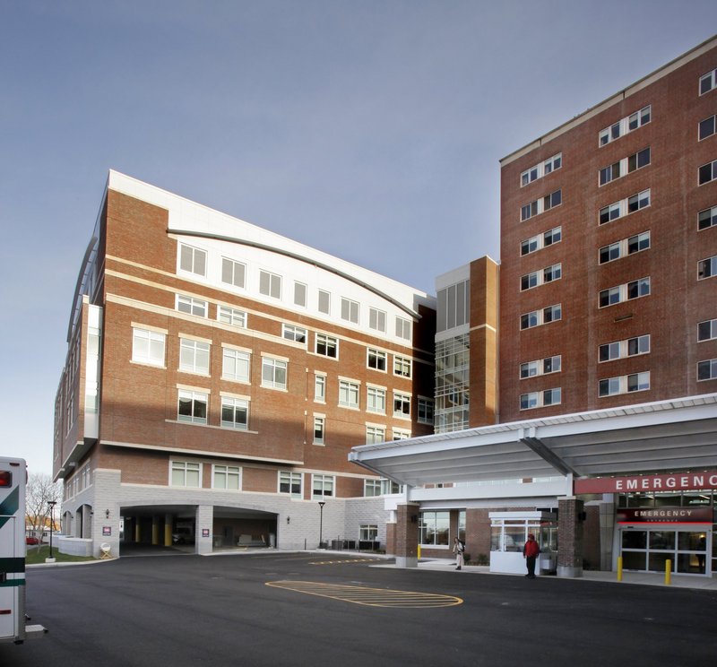 Maine Medical Center's 2009 expansion included the East Tower, at left, and a new Emergency Room, entrance shown at right. A reader says the ER is still too small.