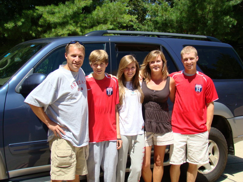 The Ingrahams, from left, father Phil, younger son Ben, daughter Sarah, mother Michelle and older son Matti, are in West Virginia where all three kids are playing in a US Youth Soccer Region I tournament.