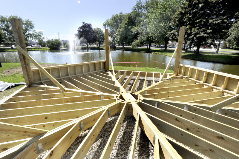 Mill Creek Park in South Portland is undergoing a face-lift that includes this new gazebo, expected to be finished by the end of this month.