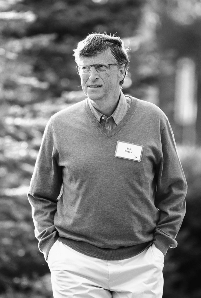 Bill Gates of the Bill and Melinda Gates Foundation walks to a morning session Friday at the annual Allen & Co. media summit in Sun Valley, Idaho.