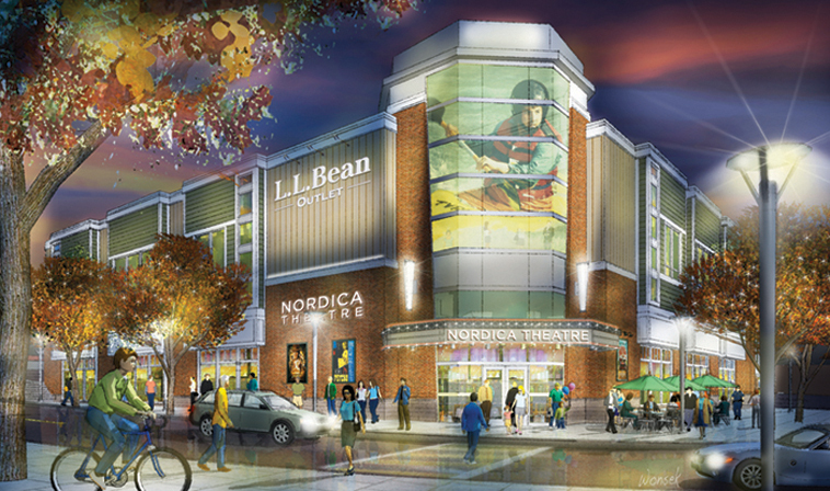 This rendering shows a proposed movie theater in the Freeport Village Station complex. An informational meeting will be held at 6 p.m. Monday in the station’s Mallet Building.