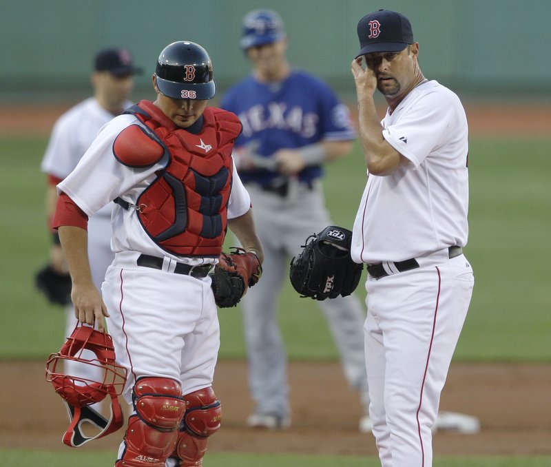 A visit from catcher Kevin Cash could do little for Tim Wakefield in the first inning Thursday night, when he gave up six runs. The Red Sox simply can’t keep Wakefield in the rotation.