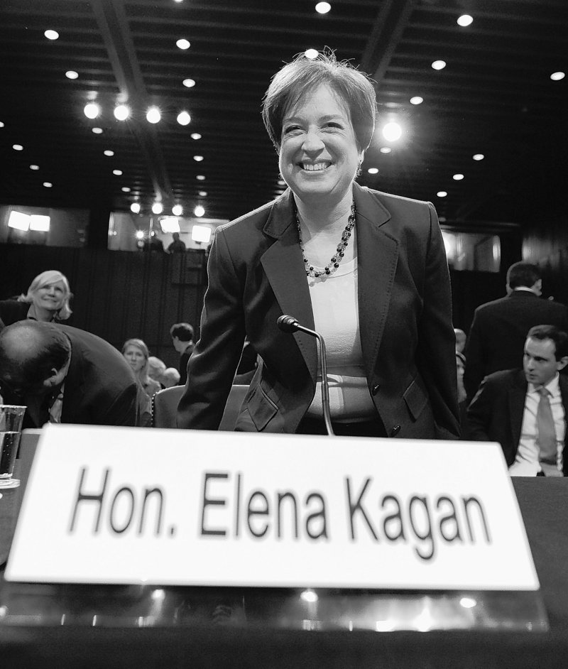 Supreme Court nominee Elena Kagan takes her seat during her confirmation hearings before the Senate Judiciary Committee.