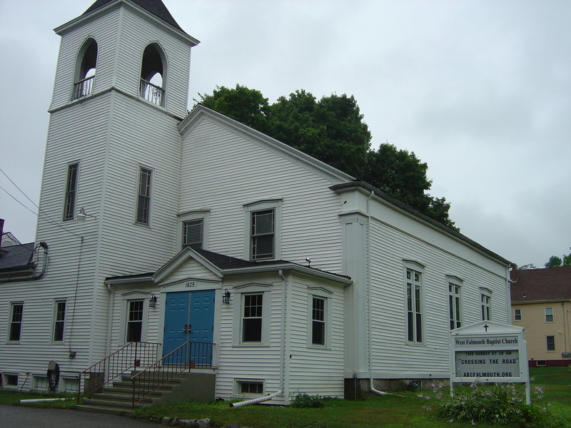 West Falmouth Baptist Church hosts a public bean supper on the last Saturday of each month and holds a craft fair in November, both of which help support mission projects.
